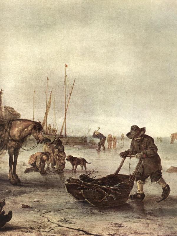 OSTADE, Isaack van Winter Landscape (detail) ag oil painting image